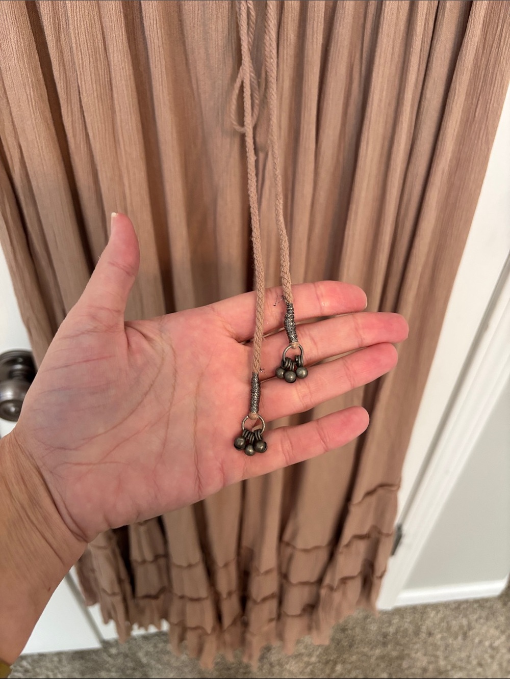 Free People Tan Extratropical Maxi Dress size Large - Picture 8 of 9